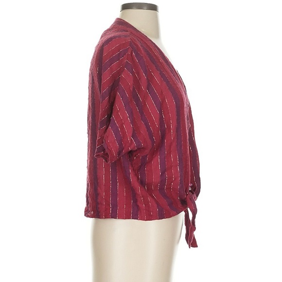 Rails Thea Rouge Stripe Tie Waist Blouse - Picture 4 of 9